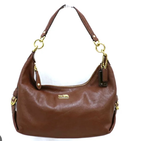 Coach Madison Hailey 14304 Brown Camel Caramel Leather Shoulder Satchel - Picture 9 of 11